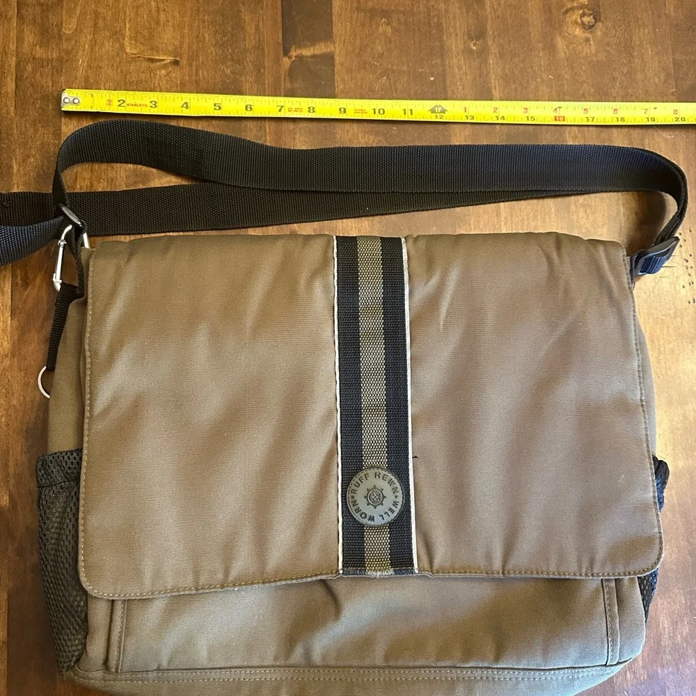 Ruff Hewn Messenger Laptop‎ Shoulder Bag Travel Army Olive Green Commuter
